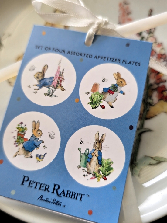 Beatrix Potter Other - 🐰 Peter Rabbit Assorted Appetizer Plate Set (4) - Blue Peter Rabbit Artwork
